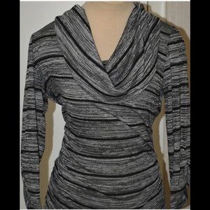 AB Studio Black & Gray Striped top